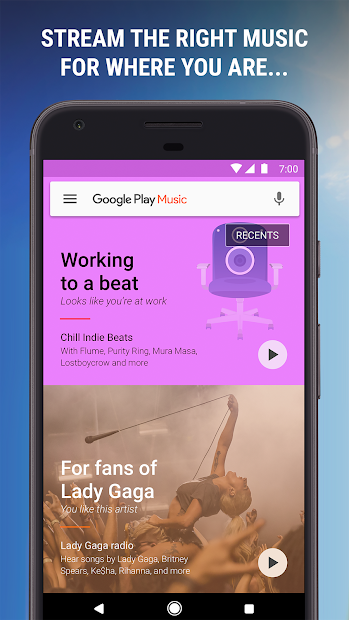Google Play Music reproduce canciones desde las búsquedas