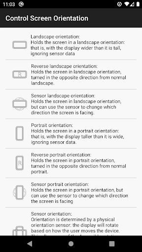 control screen rotation