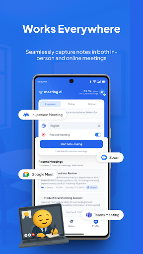 komputer Meeting.ai: AI Meeting Notes
