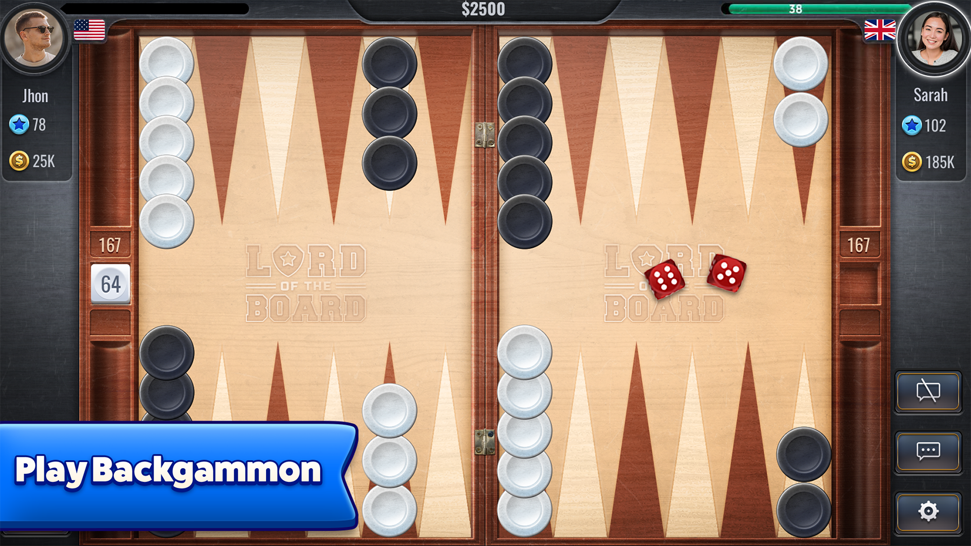 Backgammon Free - Lord of the Board - Game Board PC