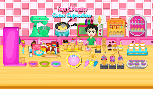 komputer Cooking Ice Cream Cone Cupcake