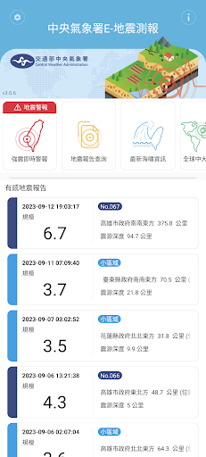 中央氣象署E - 地震測報