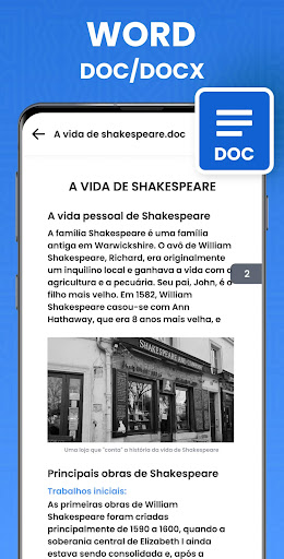 Leitor de documentos: PDF, DOC