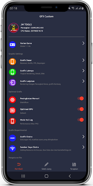 JM TOOLS PRO GFX For Any Games And Game Booster电脑版