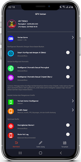 JM TOOLS PRO GFX For Any Games And Game Booster电脑版