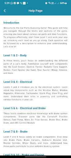 Car parts Quiz Game PC