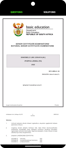 Grade12 IsiNdebele HL PC