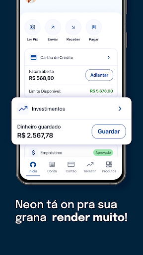 Neon cartão de crédito e conta