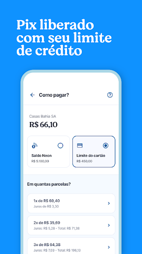 Neon cartão de crédito e conta