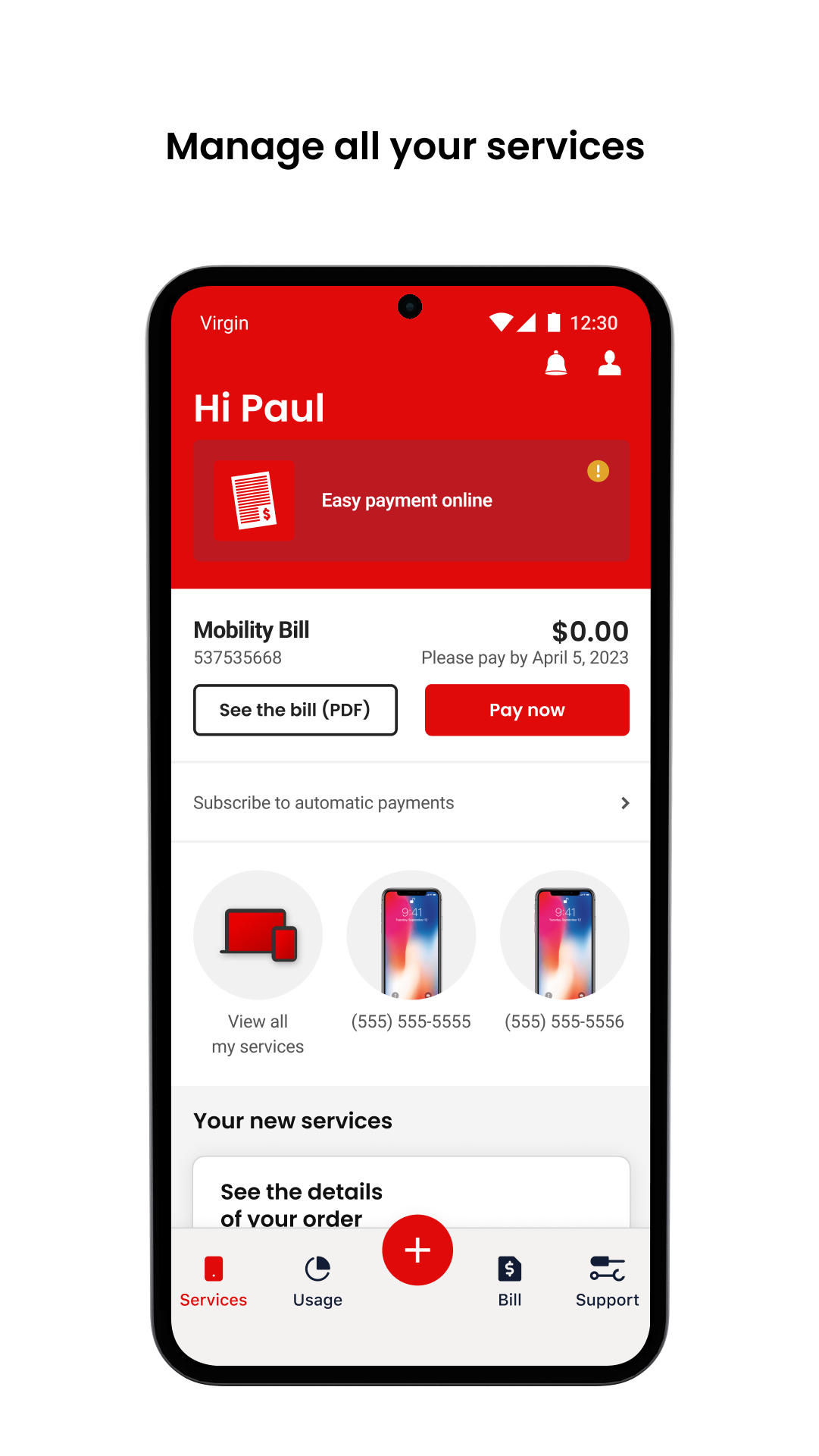 Virgin Plus My Account PC