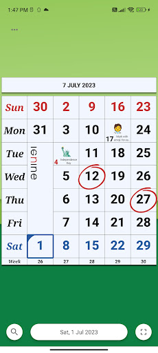 Monthly Calendar & Holidays PC