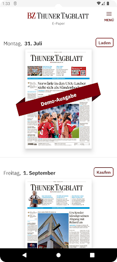 Thuner Tagblatt E-Paper