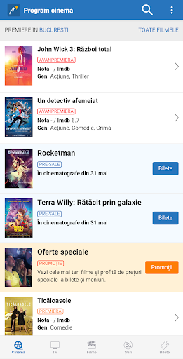 Cinemagia, program TV, cinema PC