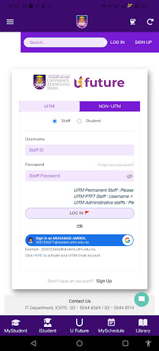 komputer UiTM Student Access