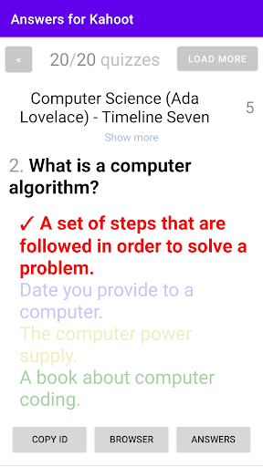 Answers for Kahoot PC