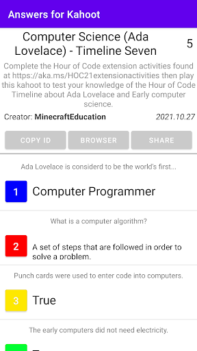 Answers for Kahoot PC