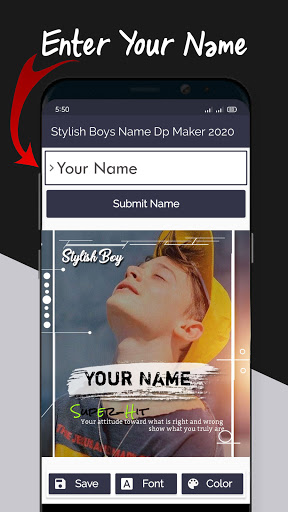 Stylish Boys Name DP Maker