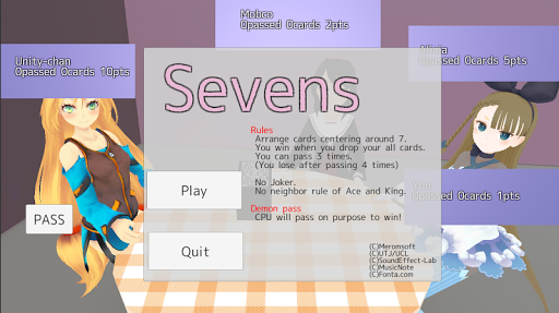 Sevens card game