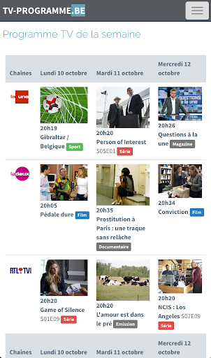 Programme TV Belgique PC