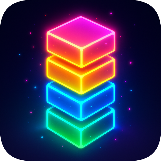 Neon Stack 3D - Empilhe blocos