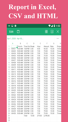 komputer Timesheet - Work Hours Tracker