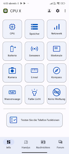 CPU X : Handys und System info PC