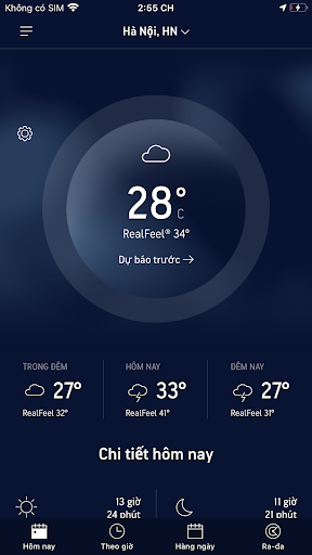 D? báo b?i AccuWeather PC