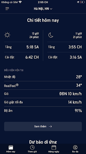 D? báo b?i AccuWeather PC