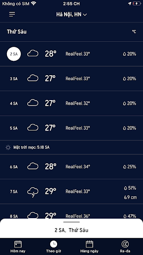 D? báo b?i AccuWeather PC