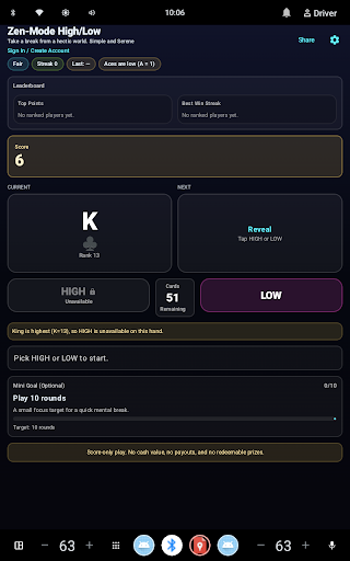 High or Low with Zen Mode PC