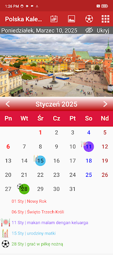 Polska Kalendarz 2025 PC