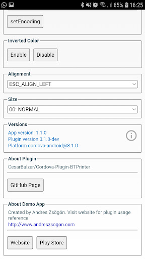 Bluetooth Printer Plugin Demo