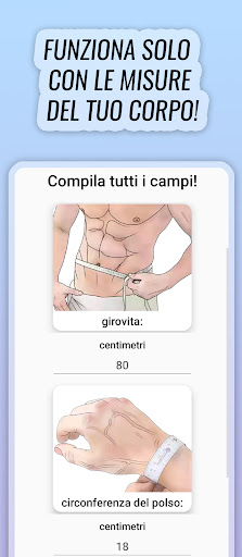 % Di grasso, muscoli, calorie PC