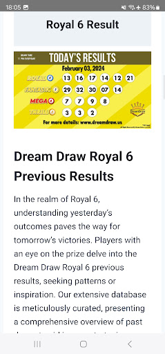 Dream Draw Results پی سی