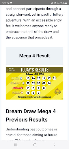 Dream Draw Results پی سی