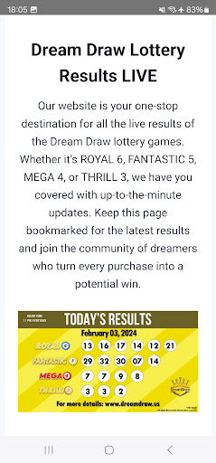 Dream Draw Results پی سی