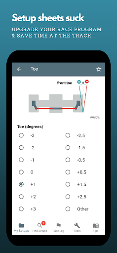 komputer RC Setup App & Race Log