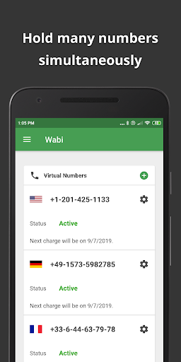 Wabi: Numero telefono virtuale
