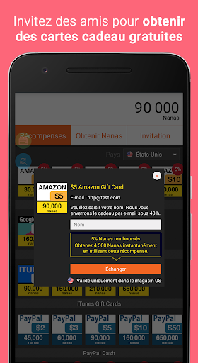 AppNana - Cartes cadeaux