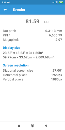 PPI Calc - DPI Calculator پی سی