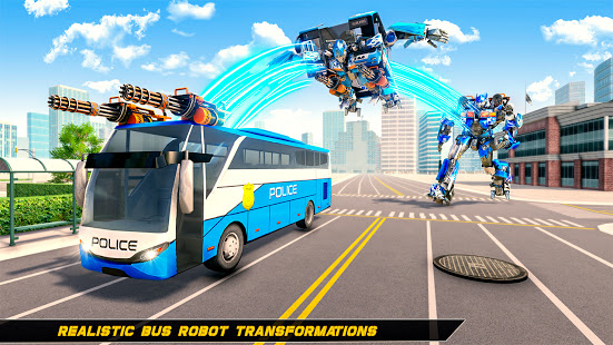 Carro de robô de transformação de ônibus da polícia: jogo de robô real -  simulador de transformação de robô de caminhão de polícia futurista: jogos  multi robat definitivos::Appstore for Android