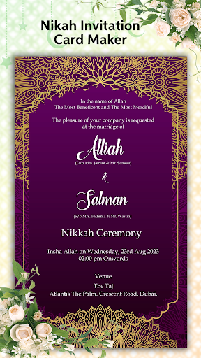 Muslim Wedding Card Maker 2024