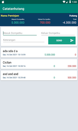 Pencatat Hutang Piutang PC