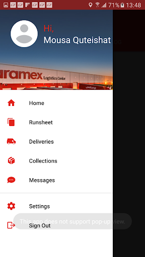 Aramex Courier الحاسوب