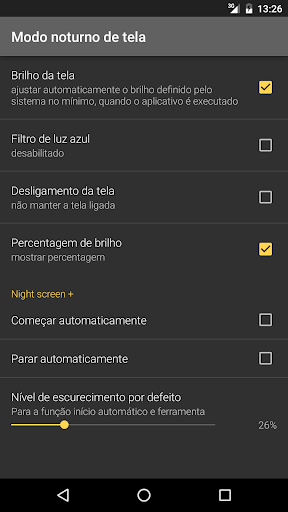 Modo noturno de tela para PC