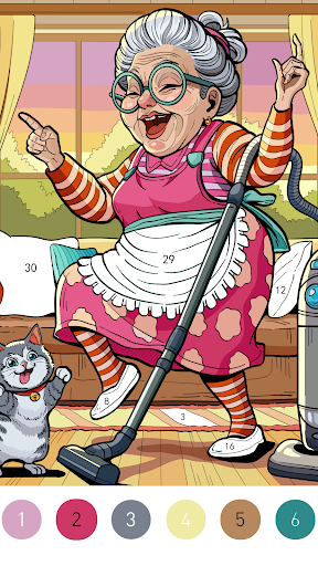 komputer Granny Color By Number Game