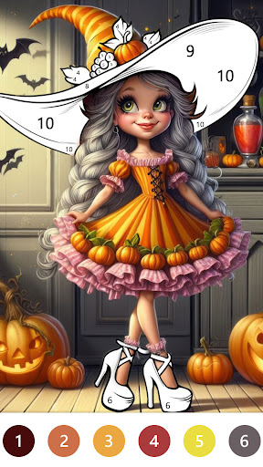 Halloween Color By Number Game