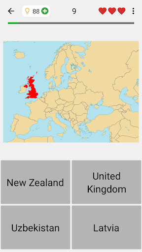 Maps of All Countries Geo-Quiz