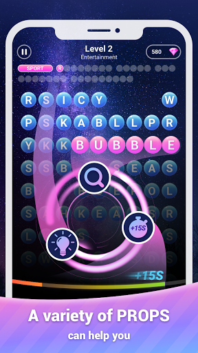 Scrolling Words Bubble Game