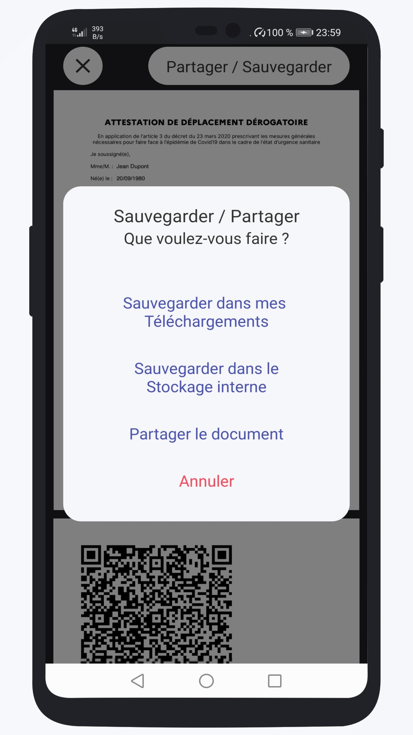 Attestation de déplacement PC